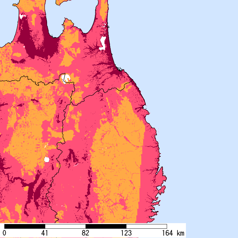 再現期間50000年相当の計測震度分布地図