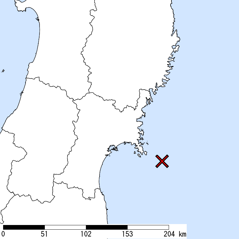推定震度6弱以上の震度遭遇人口地図