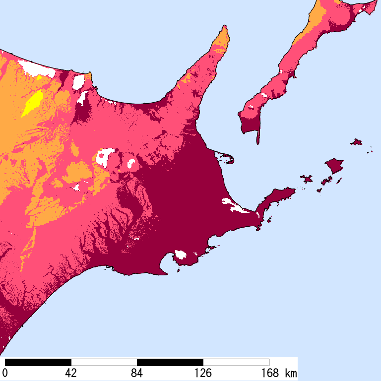 再現期間50000年相当の計測震度分布地図