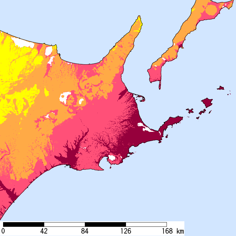 50年間超過確率2%の計測震度分布地図