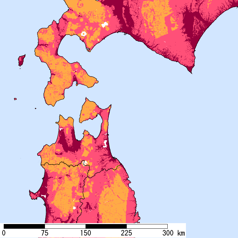 再現期間50000年相当の計測震度分布地図