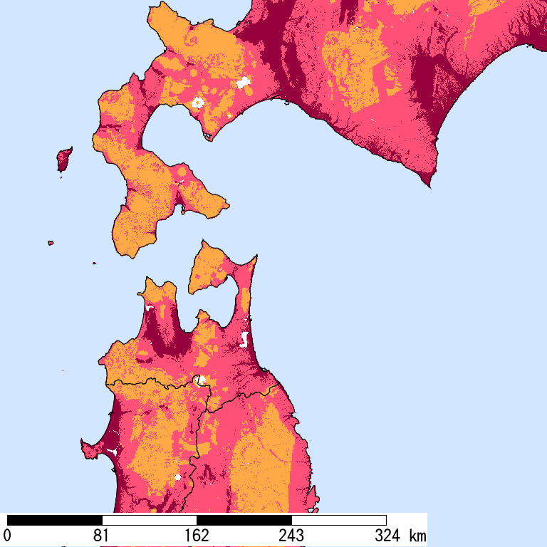 再現期間50000年相当の計測震度分布地図