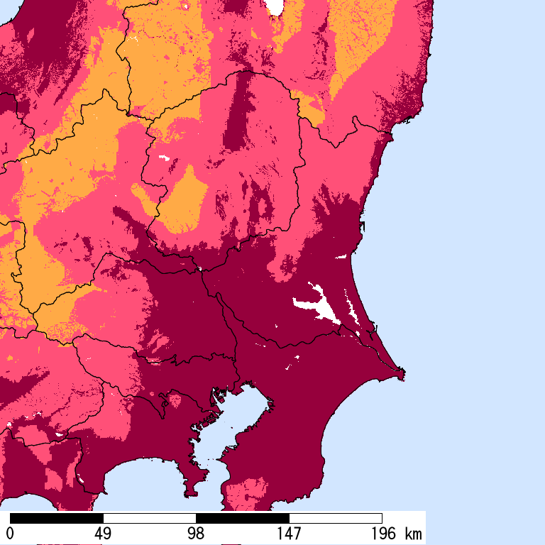 再現期間50000年相当の計測震度分布地図