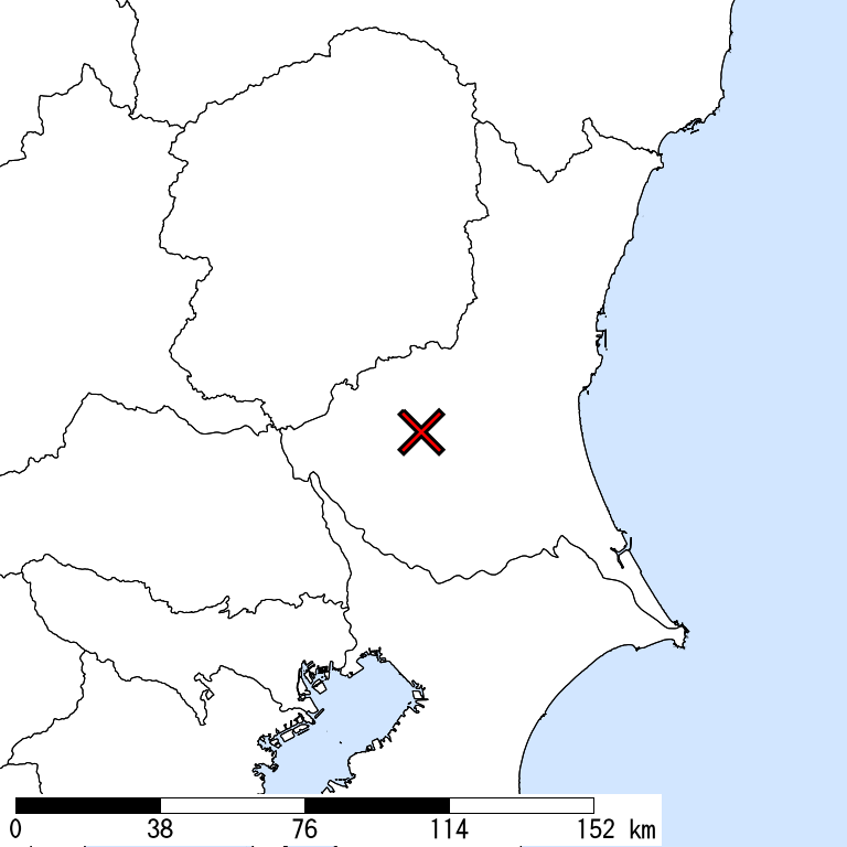 推定震度5強以上の震度遭遇人口地図