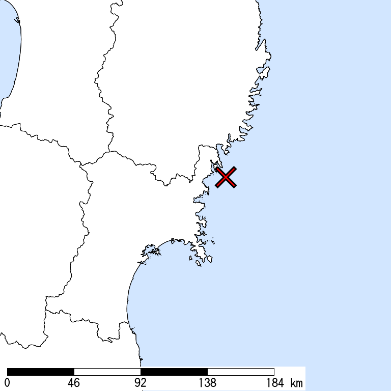 推定震度6強以上の震度遭遇人口地図