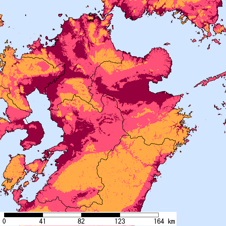 再現期間50000年相当の計測震度分布地図