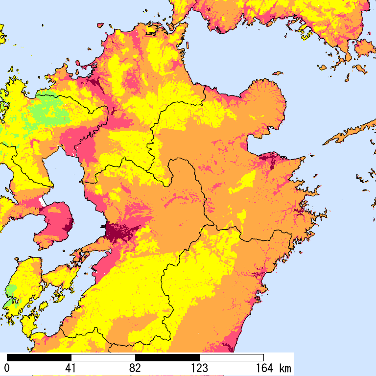 50年間超過確率2%の計測震度分布地図