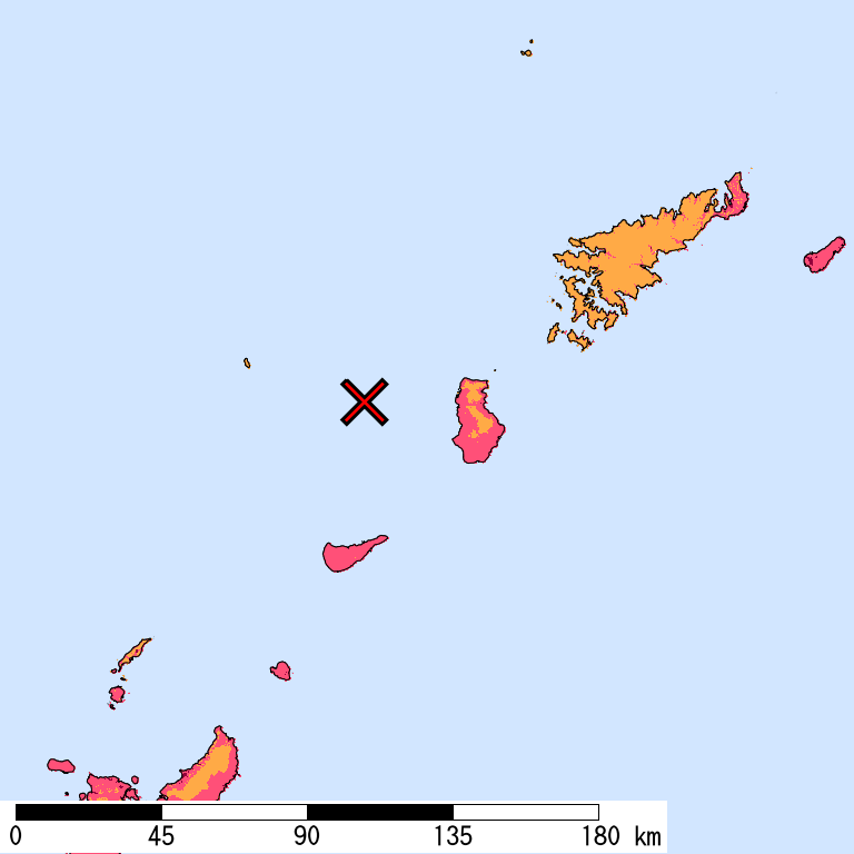 50年間超過確率2%の計測震度分布地図