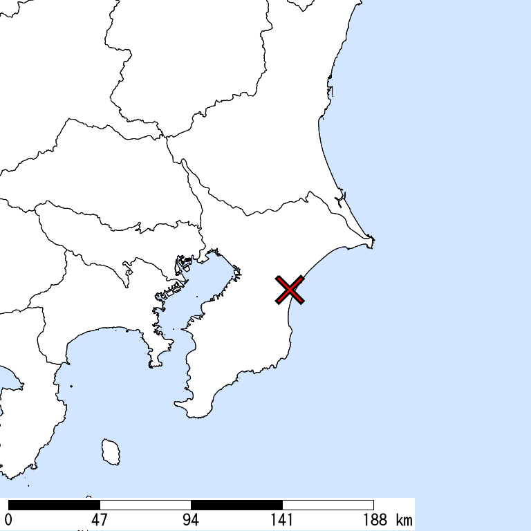 推定震度5強以上の震度遭遇人口地図