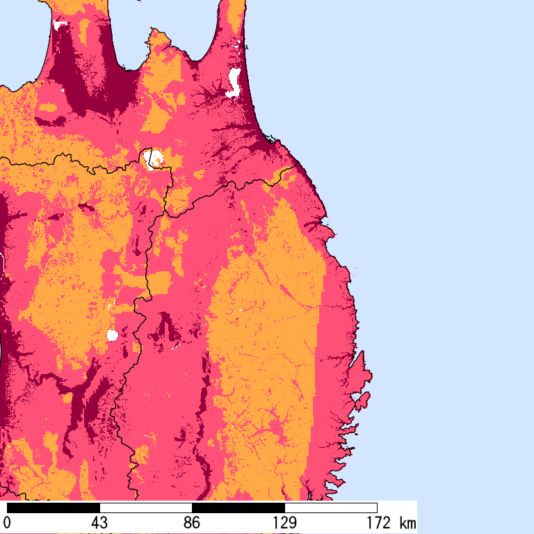 再現期間50000年相当の計測震度分布地図