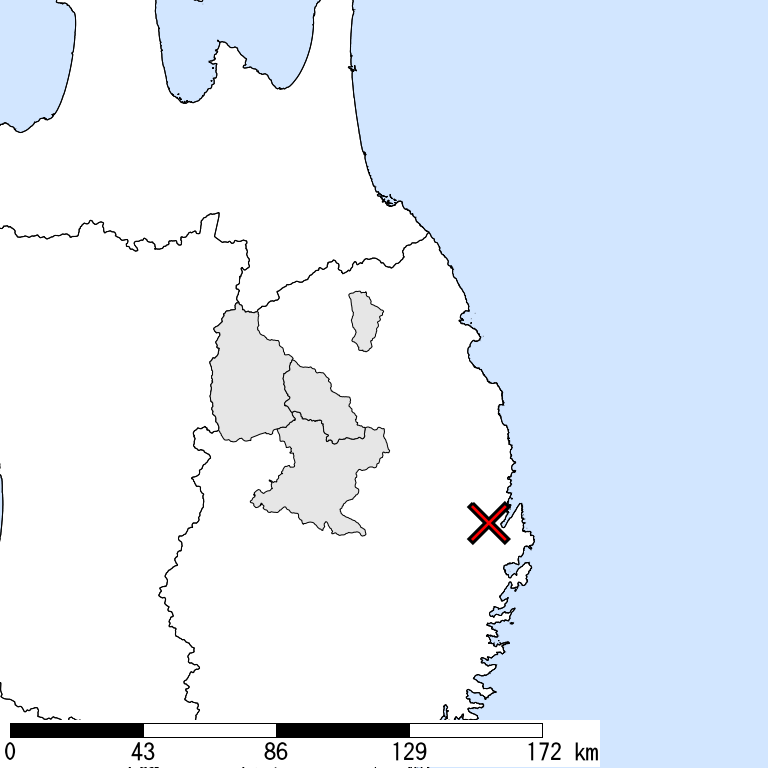 推定震度5弱以上の震度遭遇人口地図