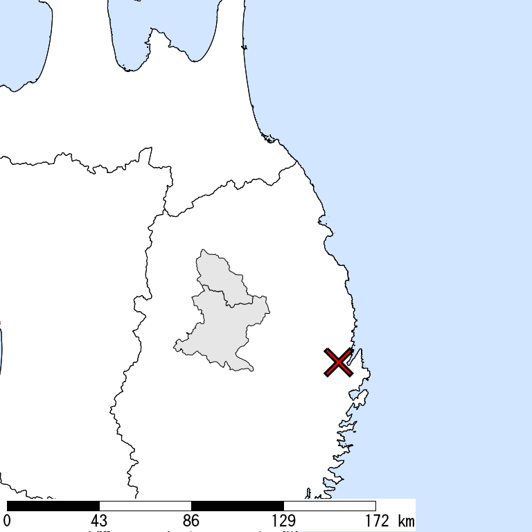 推定震度5弱以上の震度遭遇人口地図