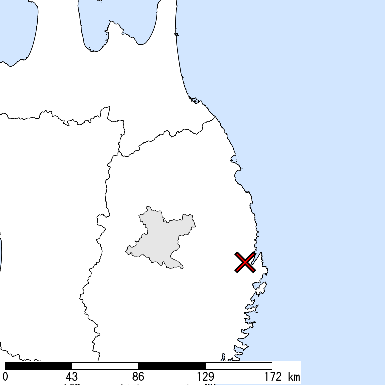 推定震度5強以上の震度遭遇人口地図