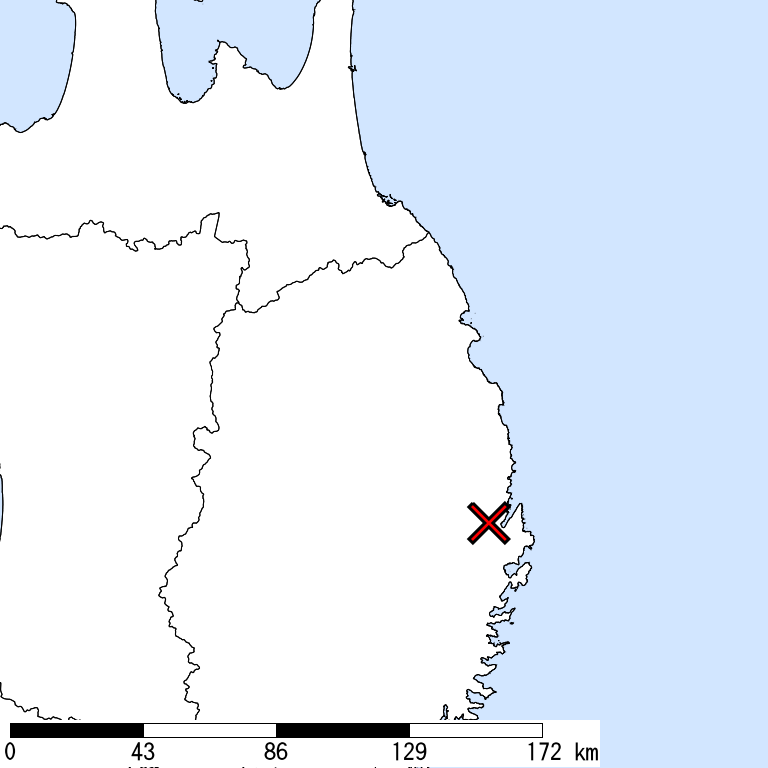 推定震度6強以上の震度遭遇人口地図