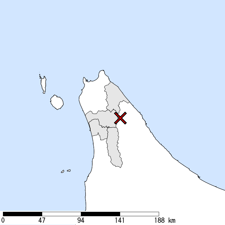推定震度5強以上の震度遭遇人口地図