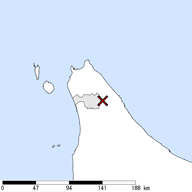 推定震度6弱以上の震度遭遇人口地図
