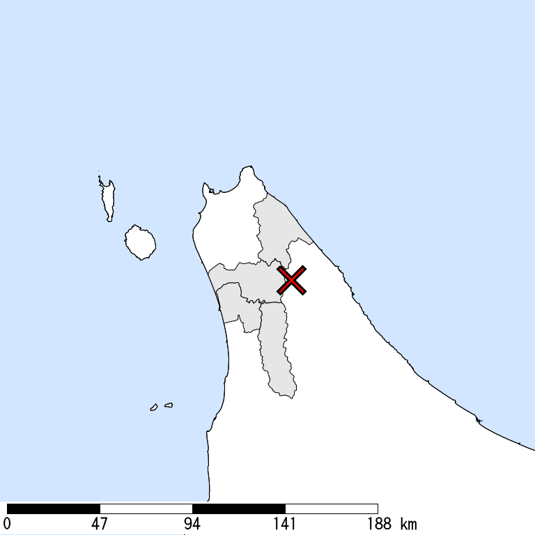 推定震度5弱以上の震度遭遇人口地図