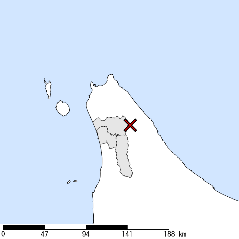 推定震度5弱以上の震度遭遇人口地図