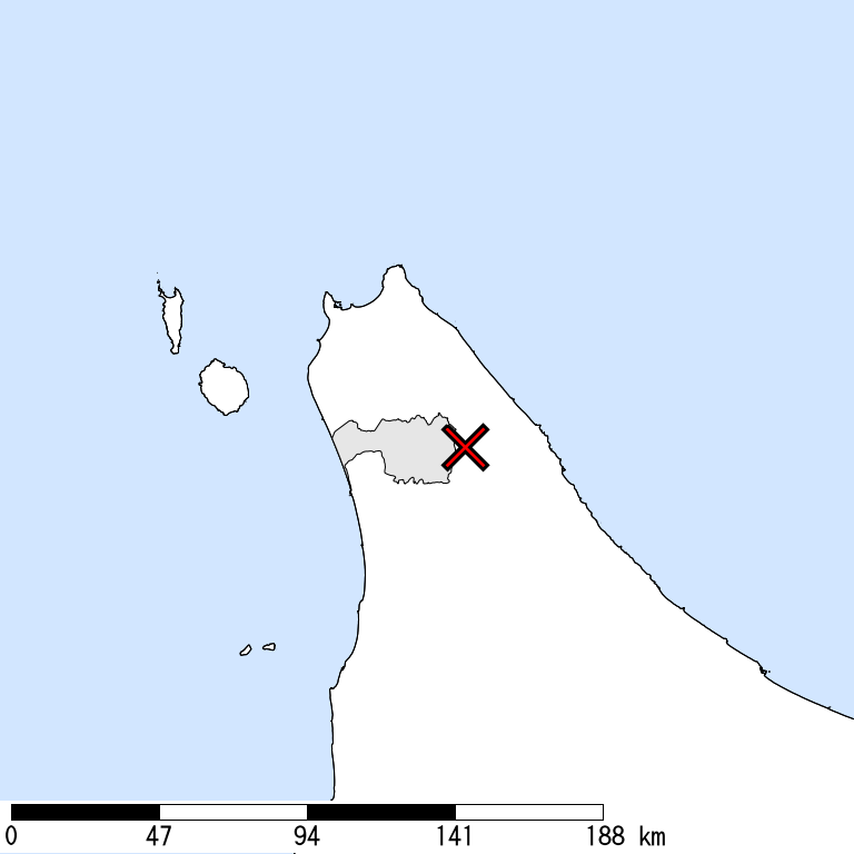 推定震度5強以上の震度遭遇人口地図