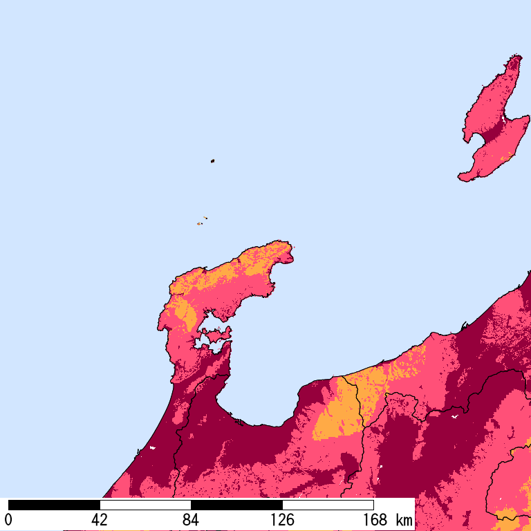 再現期間50000年相当の計測震度分布地図