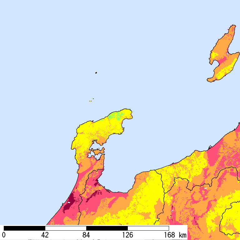 50年間超過確率2%の計測震度分布地図