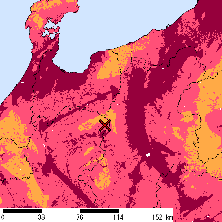 再現期間50000年相当の計測震度分布地図