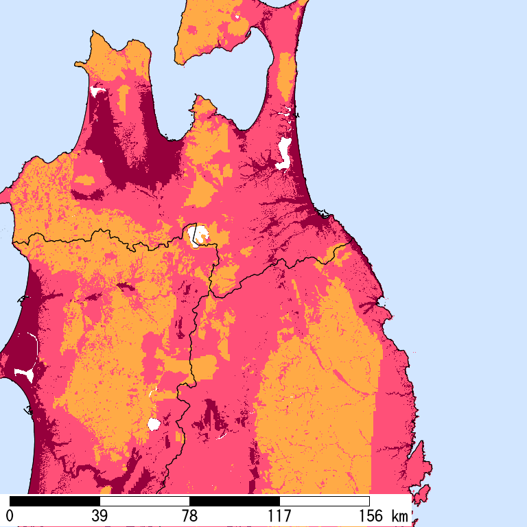 再現期間50000年相当の計測震度分布地図