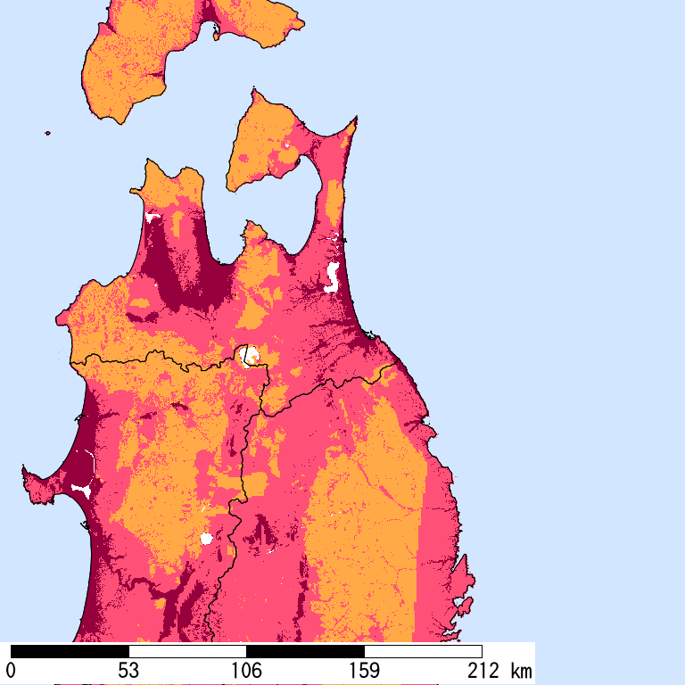 再現期間50000年相当の計測震度分布地図