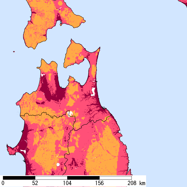再現期間50000年相当の計測震度分布地図