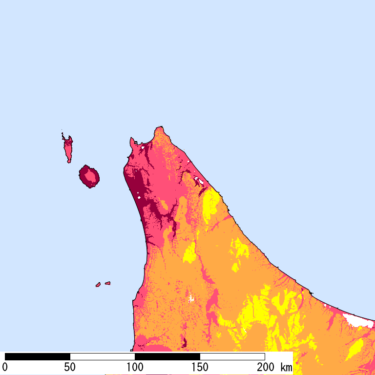 再現期間50000年相当の計測震度分布地図