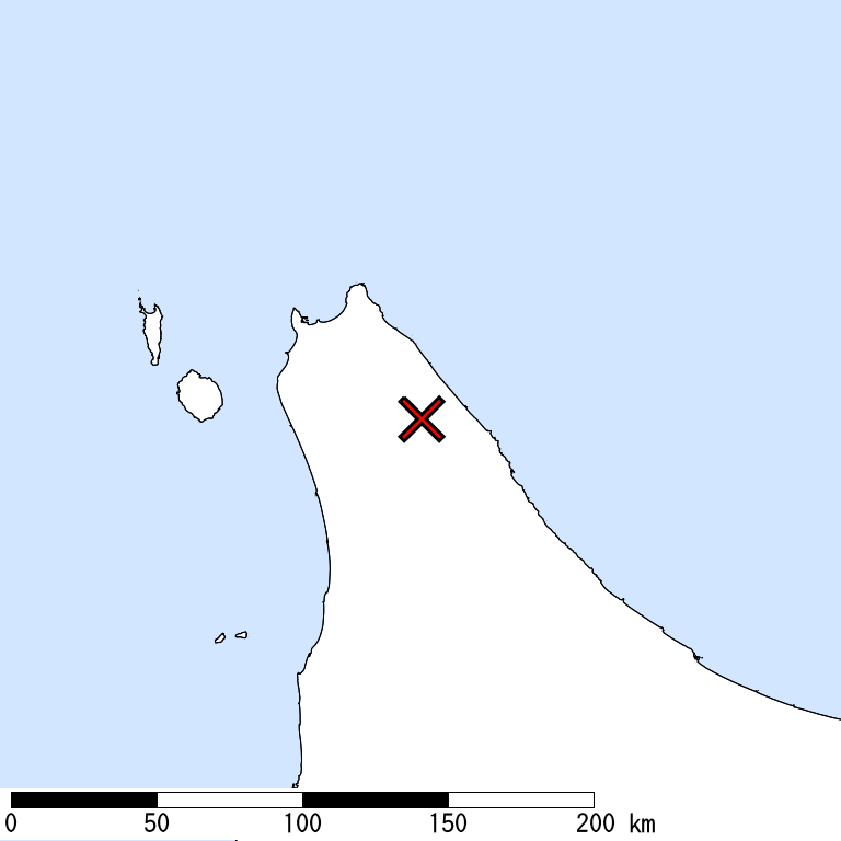 推定震度5強以上の震度遭遇人口地図