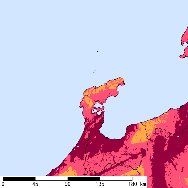 再現期間50000年相当の計測震度分布地図