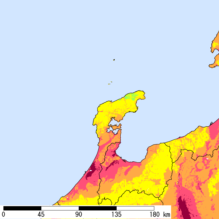 50年間超過確率2%の計測震度分布地図