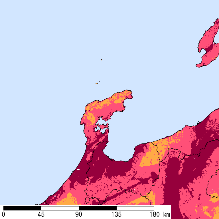 再現期間50000年相当の計測震度分布地図