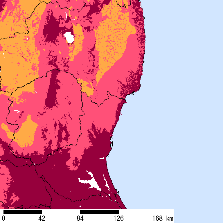 再現期間50000年相当の計測震度分布地図