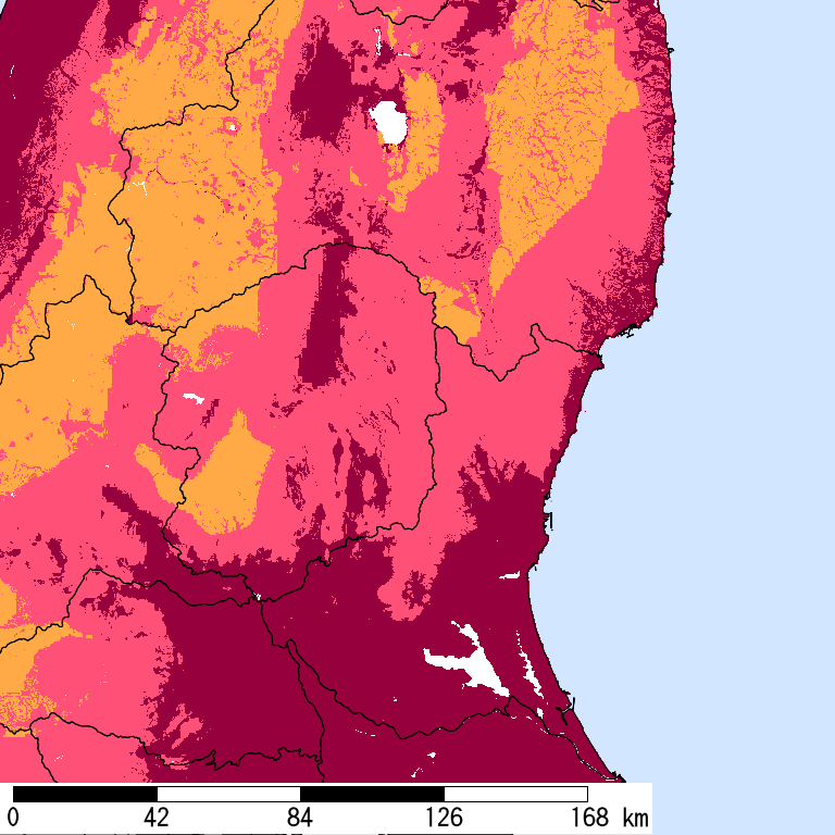 再現期間50000年相当の計測震度分布地図