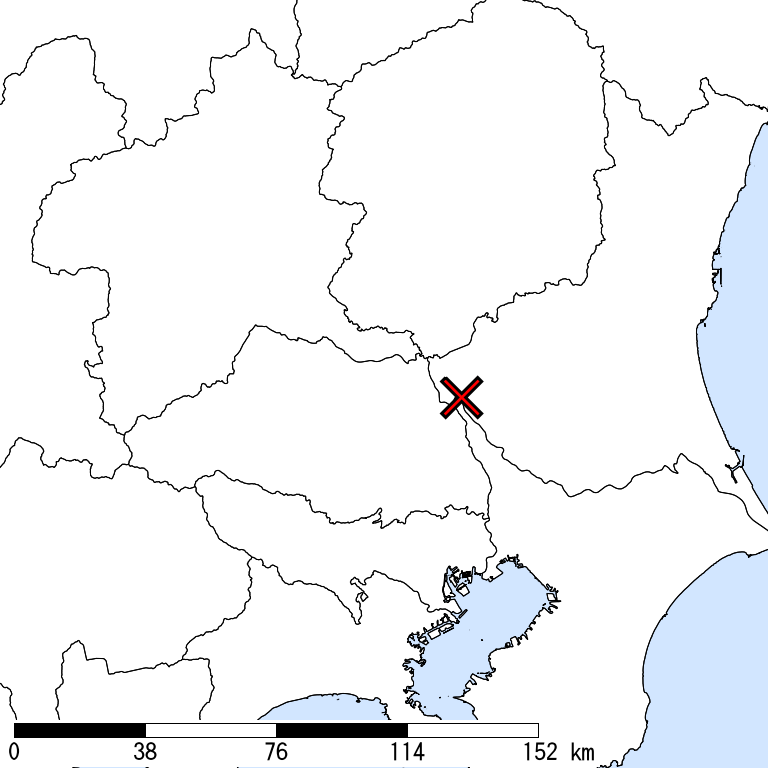 推定震度5強以上の震度遭遇人口地図