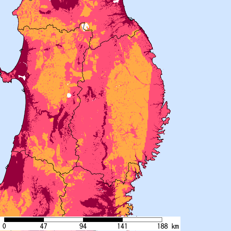 再現期間50000年相当の計測震度分布地図