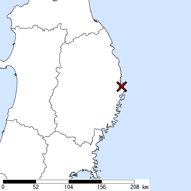 推定震度5弱以上の震度遭遇人口地図