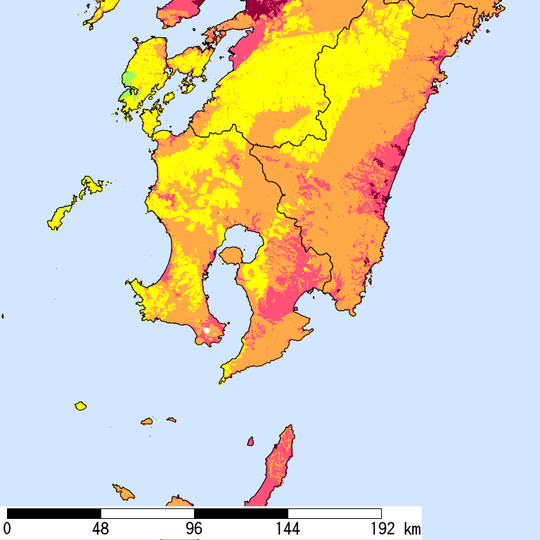 50年間超過確率2%の計測震度分布地図