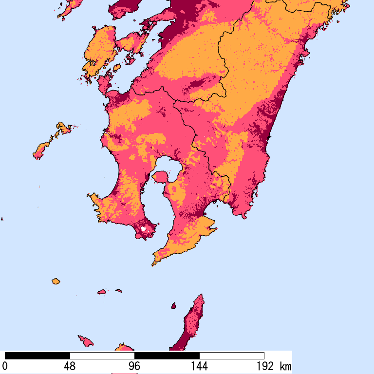 再現期間50000年相当の計測震度分布地図