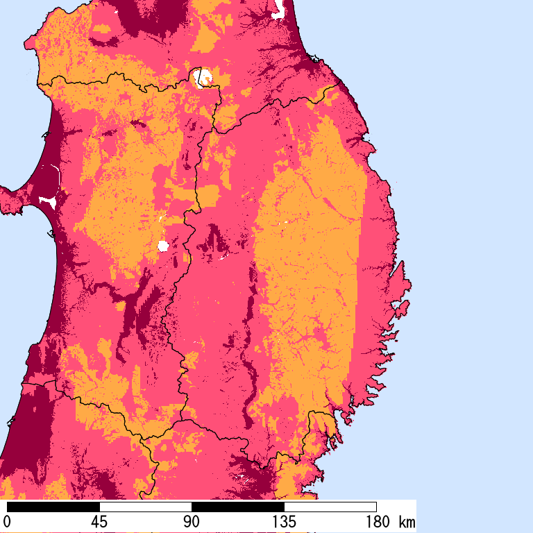 再現期間50000年相当の計測震度分布地図