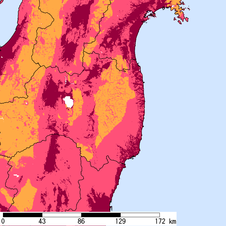 再現期間50000年相当の計測震度分布地図