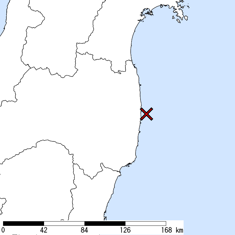 推定震度6弱以上の震度遭遇人口地図