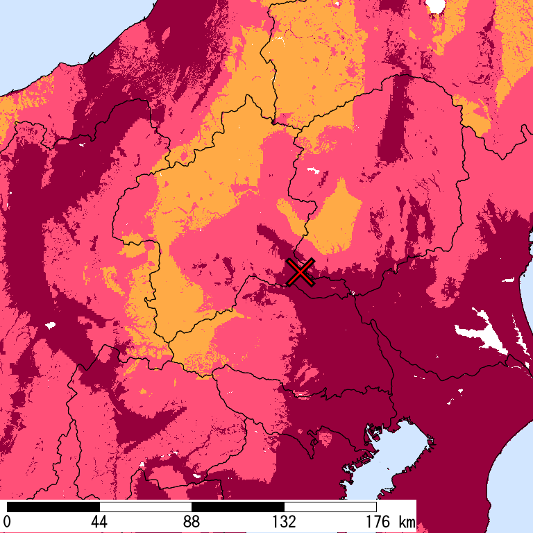 再現期間50000年相当の計測震度分布地図