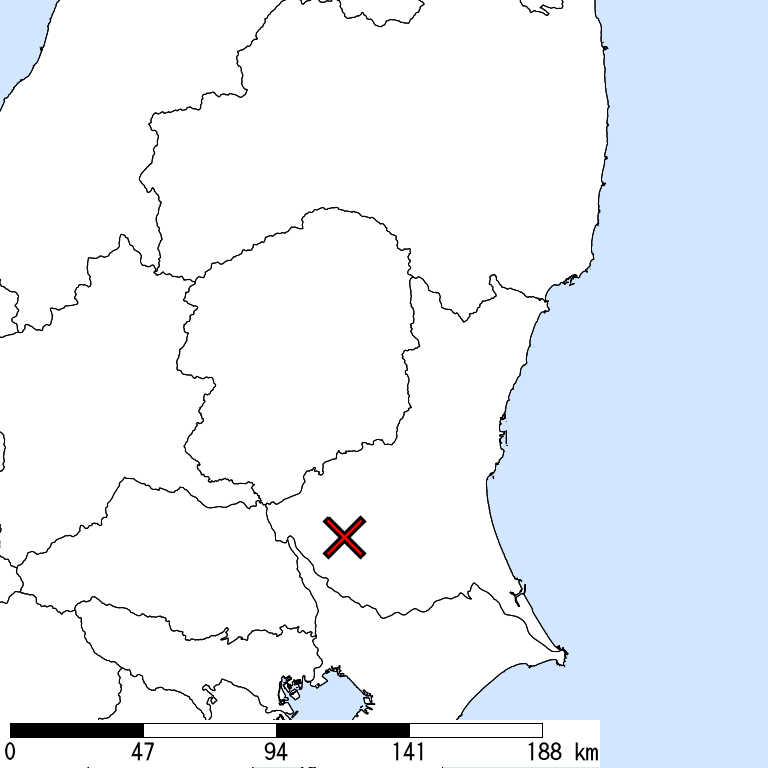 推定震度5強以上の震度遭遇人口地図