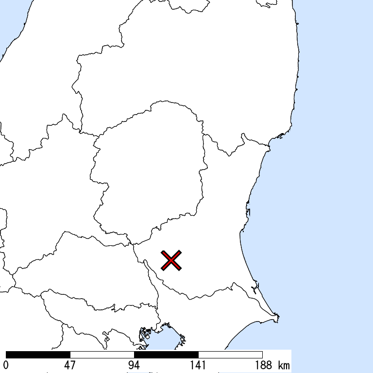 推定震度5強以上の震度遭遇人口地図