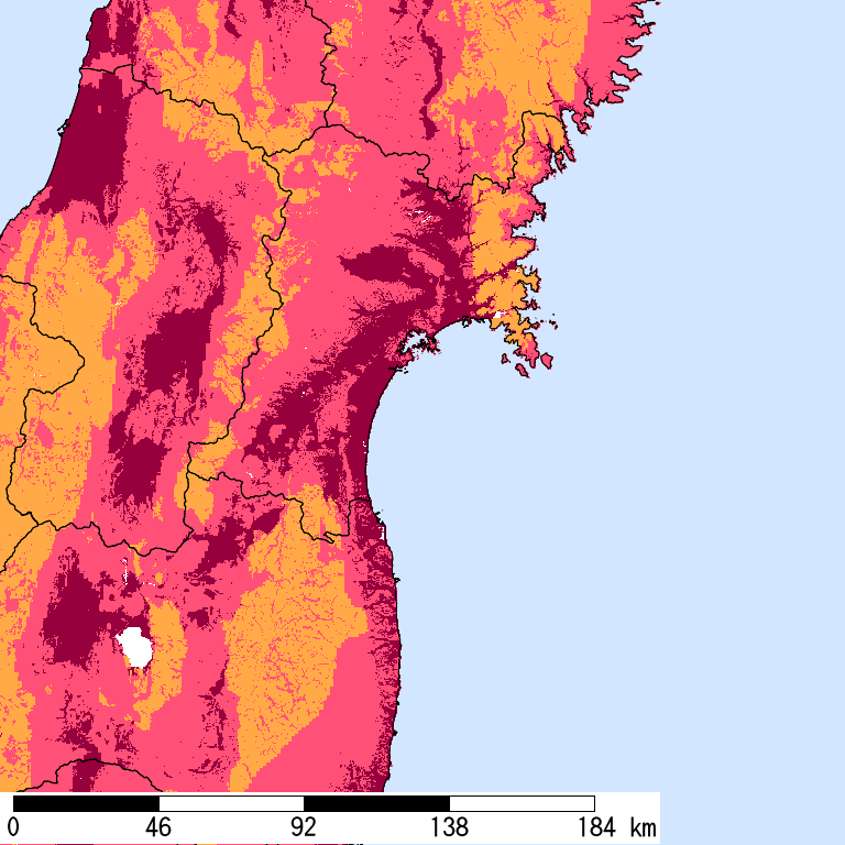 再現期間50000年相当の計測震度分布地図