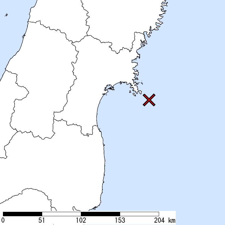 推定震度6強以上の震度遭遇人口地図