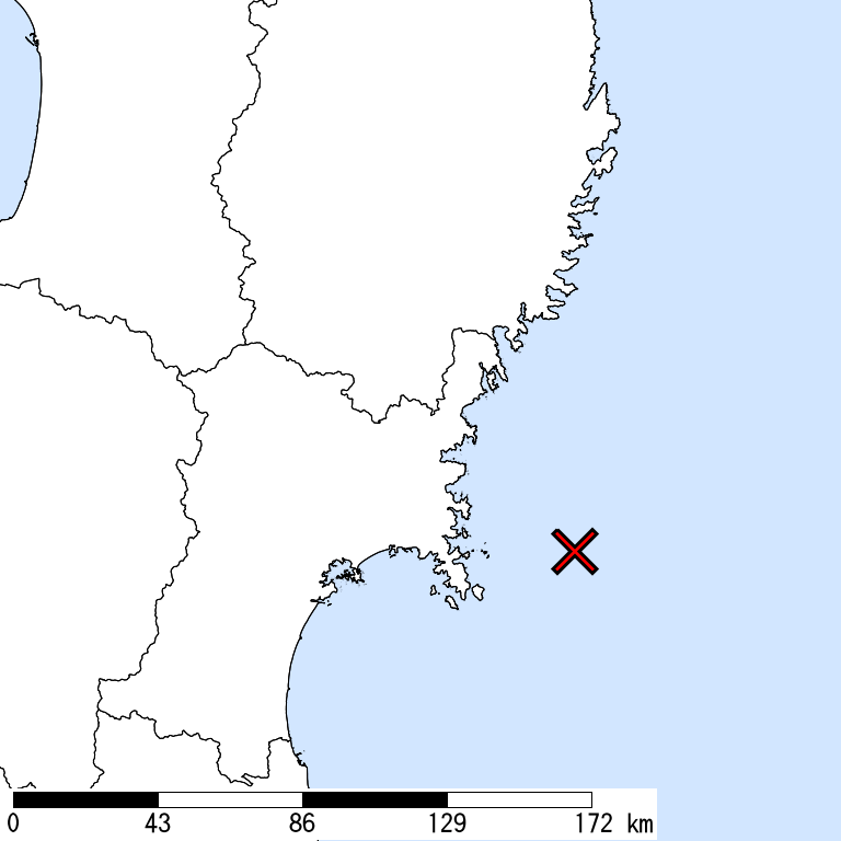 推定震度6弱以上の震度遭遇人口地図